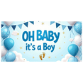 thumbnail image 6 of LUUFILx Baby Shower Backdrop for Baby Boy Banner with Balloons and Footprints Ideal for Party Decorations Photography Backgrounds Wall Banner Occasion, 6 of 7