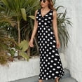 thumbnail image 6 of Dot Pattern Black White Sleeveless Dress Dresses Women Summer Evening Dresses Ladies Bohemia Long Dresses, 6 of 9