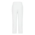 thumbnail image 5 of UYISJ Women's Summer Casual Linen Pants Elastic Waist Relaxed Fit Straight Leg Crop Pants Beach Trousers with Pockets White XXL, 5 of 6