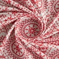 thumbnail image 2 of Zelouf Sparks Geo Embroidery Cotton Voile  , Sewing, DIY, Crafts Fabric by the Yard, White/poppy, 7 Yard, 2 of 3