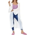 thumbnail image 3 of HAPPY BAY Women's Chiffon Summer Open Front Chunky Beach Beachwear Duster Kimono Cardigan for Women 1X-2X Snow White_AB901, 3 of 4