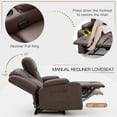 thumbnail image 6 of YODOLLA Manual Reclining Loveseat with Cup Holders&Side Pockets, PU Leather Double Recliner Loveseat  Home Theater Seating-Brown, 6 of 9