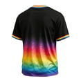 thumbnail image 4 of GrmtClth Men's Vibrant Rainbow Galaxy T-Shirt Ombre Nebula Print with Rainbow Ribbed Trim LGBTQ+ Pride Short Sleeve Tee Pink 3XL, 4 of 4
