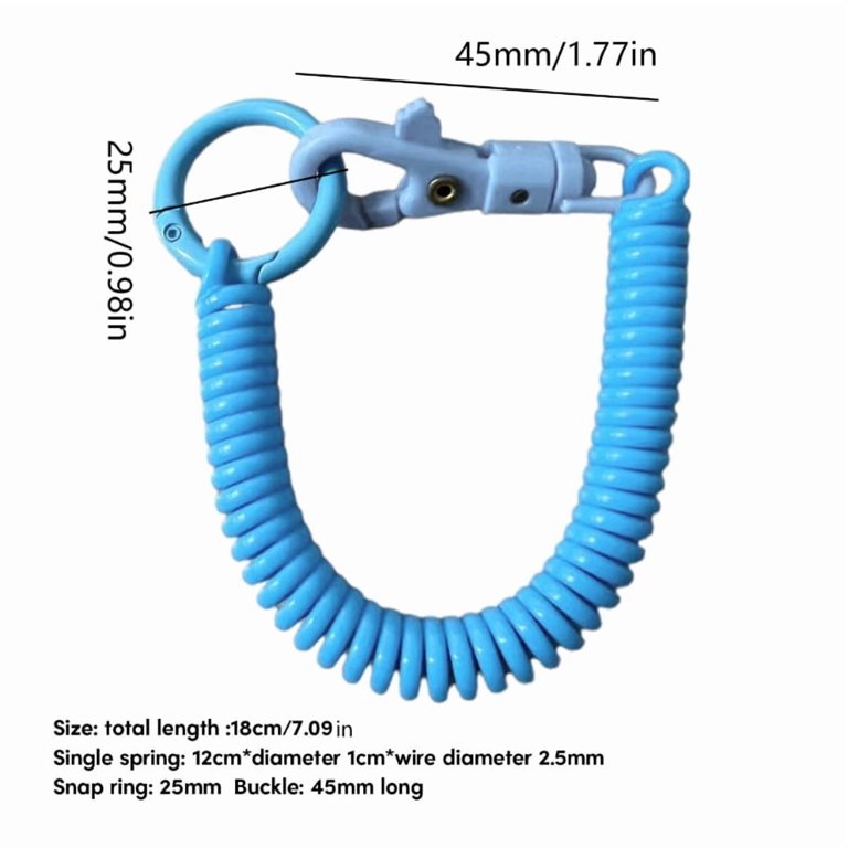 Stretchy Spiral Keyring, Retractable Keychain Coil Springs
