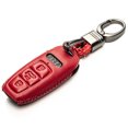 thumbnail image 2 of Vitodeco Leather Smart Key Fob Case Cover Holder Protector Compatible with Audi (4-Button, Red), 2 of 6