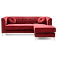 thumbnail image 4 of Glory Furniture Pompano Velvet Sofa Chaise in Burgundy, 4 of 6