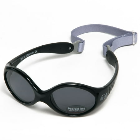 Baby Toddler Polarized Sunglasses With Strap 100% UV Block (S: 6-24m, Black)