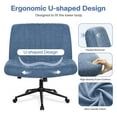 thumbnail image 4 of Celtoss Criss Cross Home Office Chair, Armless Swivel Task Computer Chair No Wheels, in Fabric, Vanity Style, Blue, 4 of 7