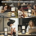 thumbnail image 5 of Candle Warmer Lamp with Timer, Black Candle Lamps Linen Fabric Shade, 3-Level Dimmable Candle Light Wax Melt Warmer for Scented Wax, 35W Electric Warmer Lamp for Women Home Decor (2 Bulbs Included), 5 of 8