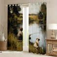 thumbnail image 2 of Homewish Pet Puppy Dogs Black Out Curtains,Fishing And Hunting Curtains Pack of 2 (42x63 Each),Oil Painting Artistic Bedroom Curtains For Men Women,Super Cozy Room Decor, 2 of 6