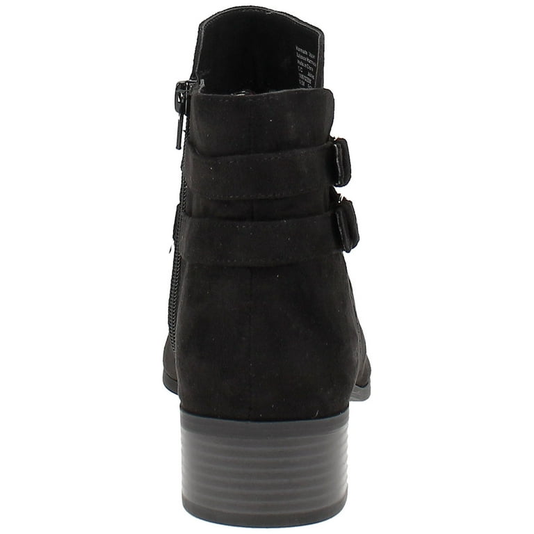 CHARTER CLUB Womens Black Buckle Accent Cushioned Jaimee Almond Toe Block Heel Zip Up Booties 10.5 M