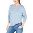 thumbnail image 1 of I.N.C Womens Pearl Rhinstone Knit Sweater, Blue, Large, 1 of 1