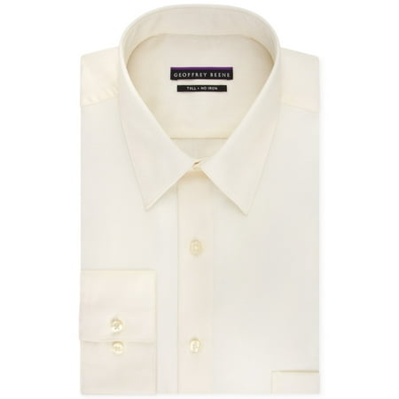 Geoffrey Beene Mens Herringbone Button Up Dress Shirt