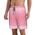 thumbnail image 2 of Kdxio Sparkly Pink Glitter Pattern Mens Casual Shorts - Drawstring Summer Beach Sports Shorts for Men, 2 of 9