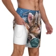 thumbnail image 6 of Rocae Playful Cat for Men's Swim Trunks Quick Dry With Two Side Pockets and One Lined Patch Pocket3X-Large, 6 of 9