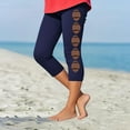 thumbnail image 2 of AUNVITO Girls Yoga Capri Pants Casual Athletic Baseball Print Sporty Fashion, 2 of 4
