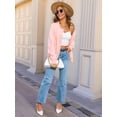 thumbnail image 5 of Osfvolr Long Sleeve Crewneck Button Down Womens Sweaters Fall Open Front Cardigan Sweaters for Women 2025 Pink M, 5 of 8
