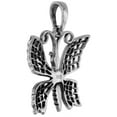 thumbnail image 2 of 1 1/4 inch Sterling Silver Butterfly Necklace for Women Diamond-Cut Oxidized finish 20 inch BX_19, 2 of 4