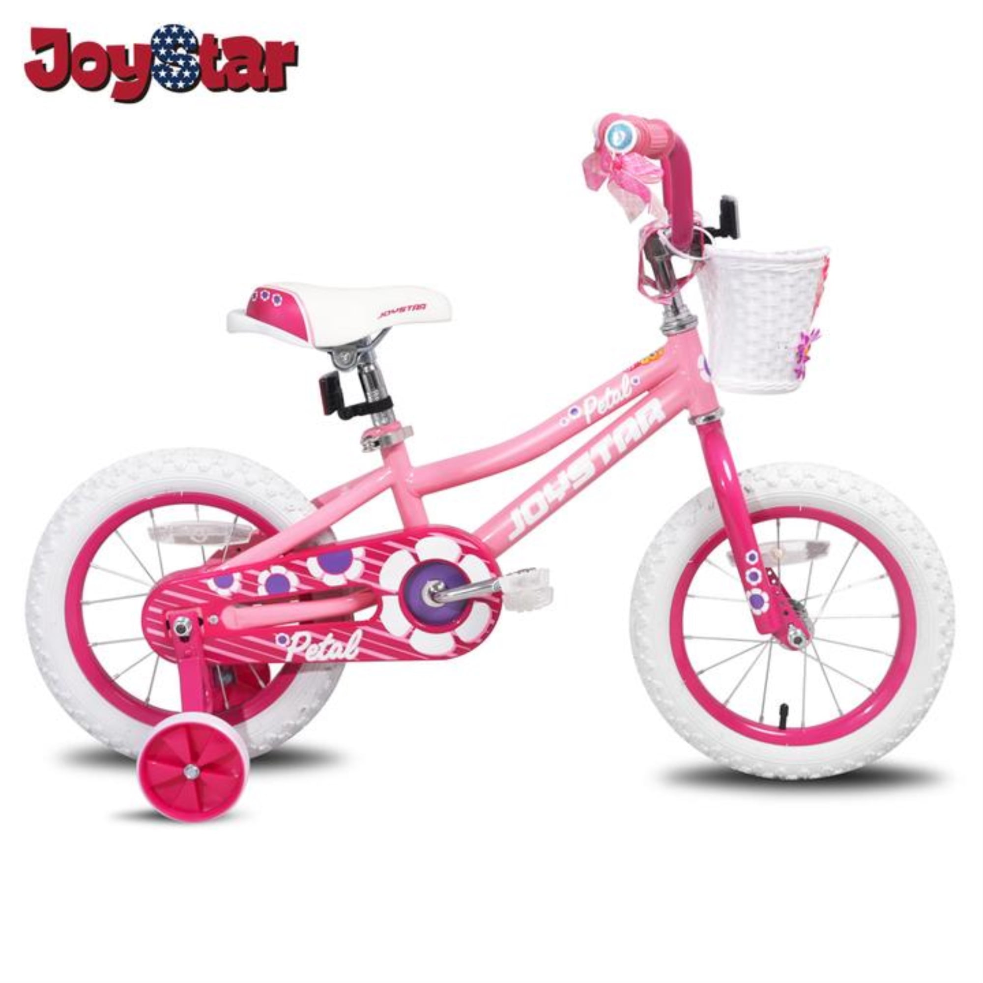 16-inch wheel girls pink training wheels Schwinn Bloom kids bike banana sea 