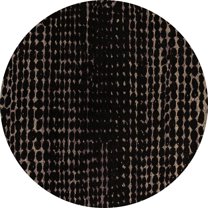 Ahgly Company Indoor Round Abstract Brown Modern Area Rugs, 5' Round
