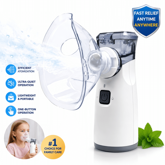 Personal Cool Mist Humidifier – Ultra-Quiet, 5μm Fine Mist, Auto-Clean, USB & Battery Powered for Travel & Home