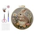 thumbnail image 1 of Embroidery for Beginners Rabbit Pattern DIY Craft with 15cm Like Embroidery Scissors Threads & Needles Hand Sewing for Home, 1 of 8