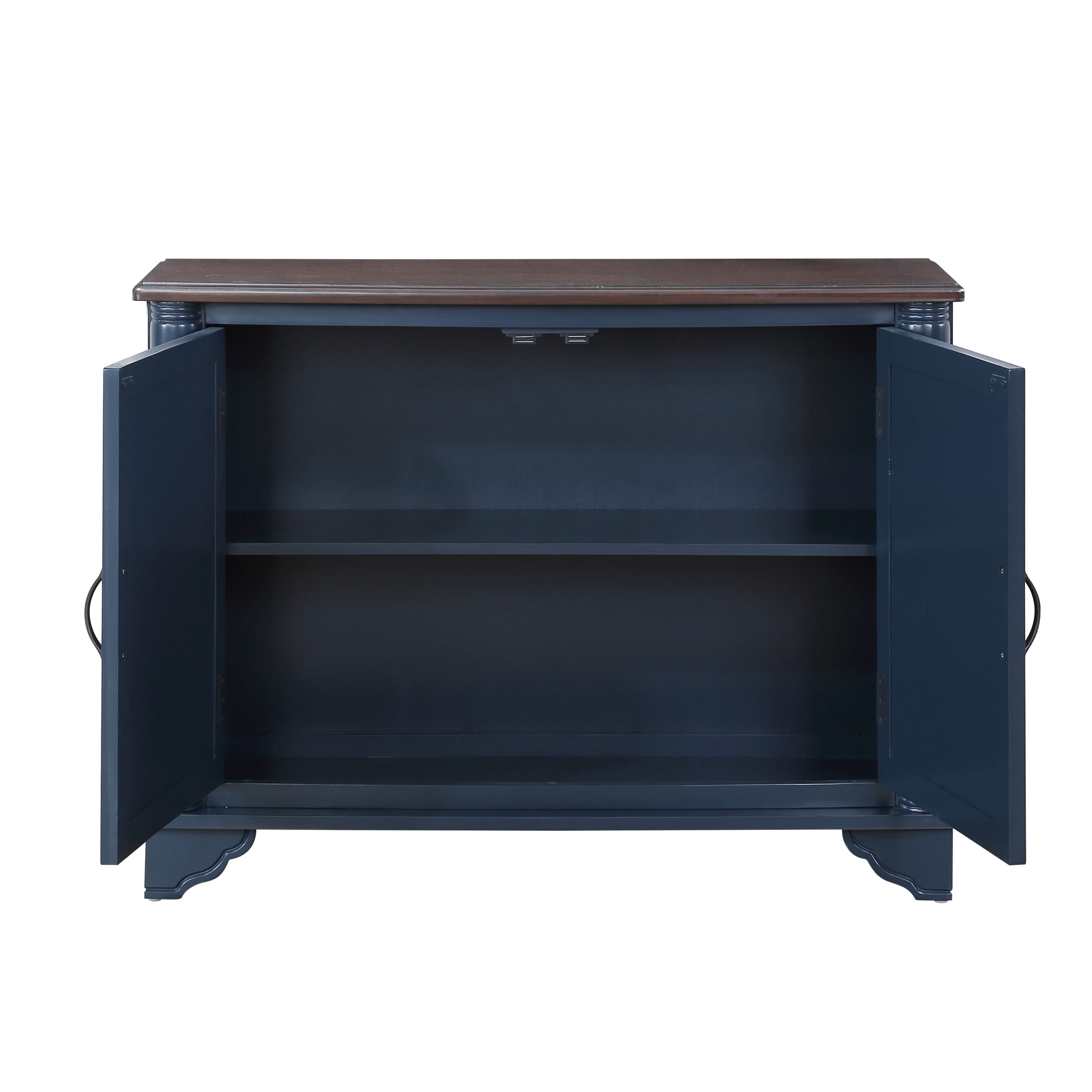 Noble House Jemima 40" Console Table, Pine Wood Frame with Storage Shelf for Hallway or Sofa Table, Navy Blue