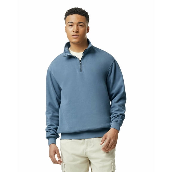 Y.F.H sunbest Comfort Colors Men's 1/4 Zip Collar Sweatshirts, Long Sleeve Pullover Tops, Style 1580