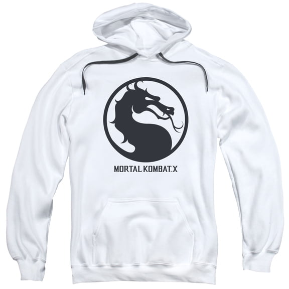Mortal Kombat X Men's Seal Hooded Sweatshirt Large White