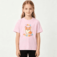 thumbnail image 2 of Stay Pawsome Cute Corgi Dog Girls Graphic Tee, Retro Puppy Love 100% Cotton Kids Short Sleeve T-Shirt 4-13Y, 2 of 5