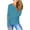 Blue, variant on Women's Long Sleeved  Thumb Hole T-Shirt Crew Neck Plain Shirts Casual Ruched Tee Tops