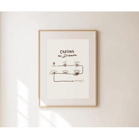 Chasing Dream Manifestation Motivational Portrait Decor Unframed Paper Print