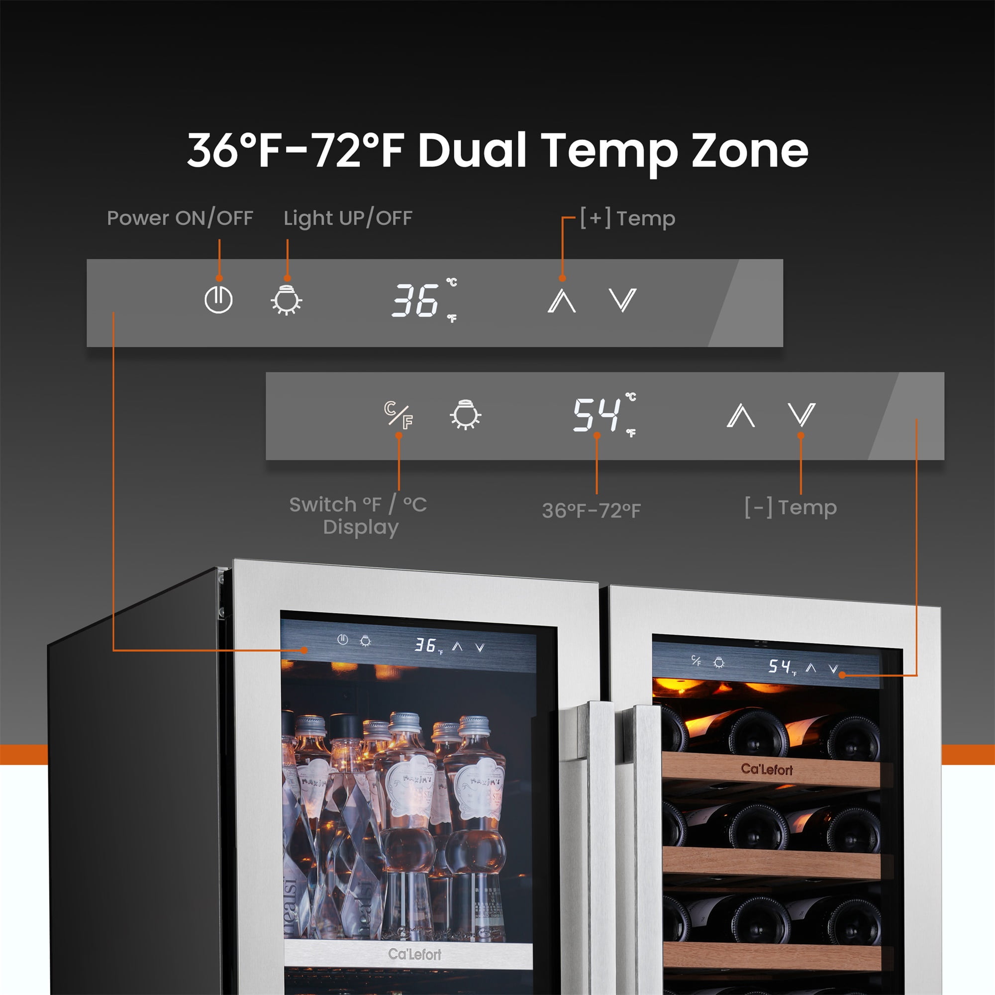 Ca'Lefort Dual Zone Beverage Refrigerator and Electric