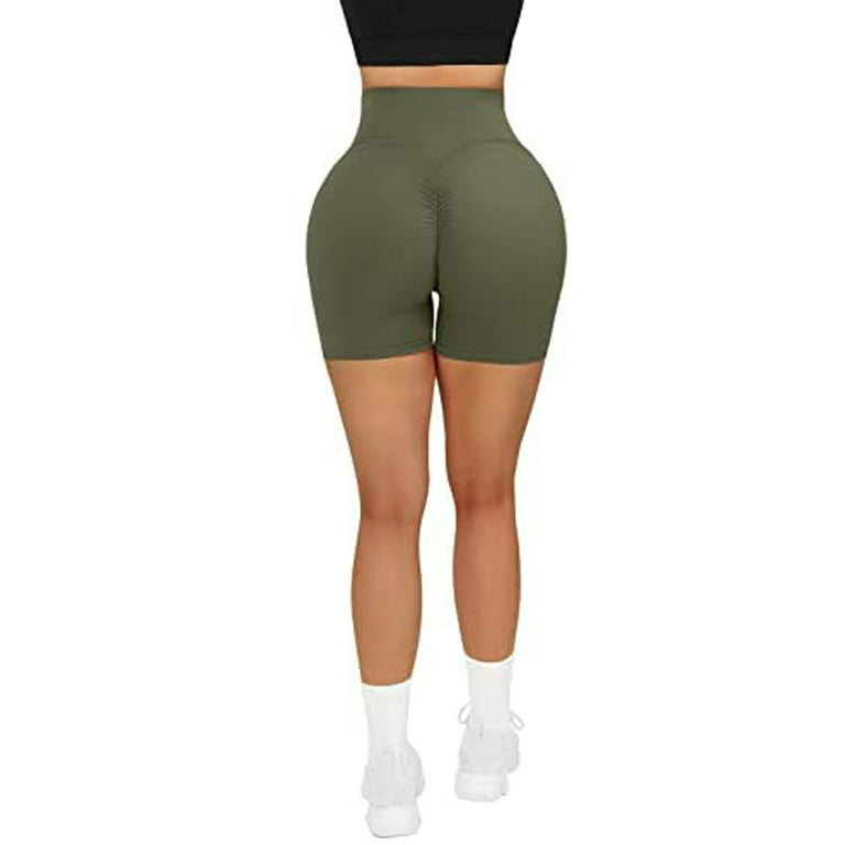 Cross Waist Booty Shorts for Women Scrunch Butt Lifting Workout Bottom Legging  Shorts 