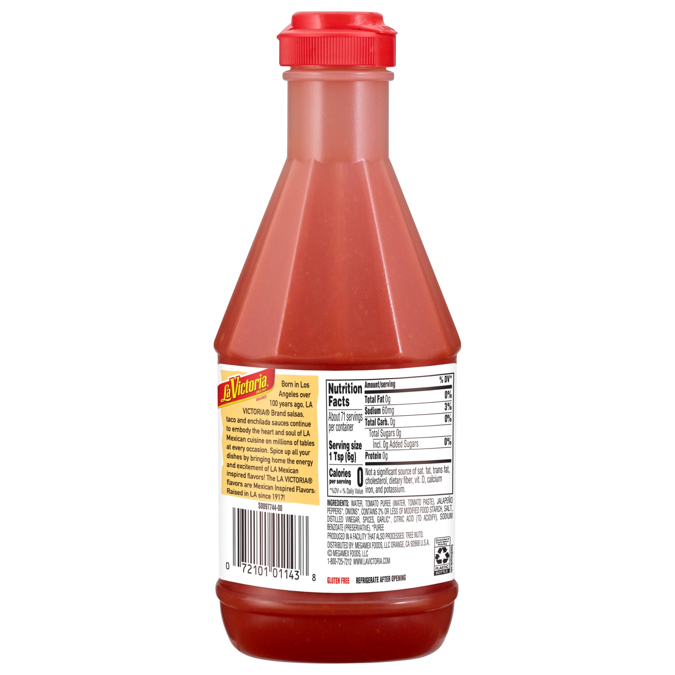 LA VICTORIA SALSA BRAVA Hot Sauce, Shelf Stable, 15 oz Plastic Squeeze Bottle