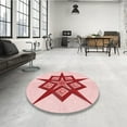 thumbnail image 4 of Ahgly Company Machine Washable Indoor Round Transitional Red Area Rugs, 8' Round, 4 of 7