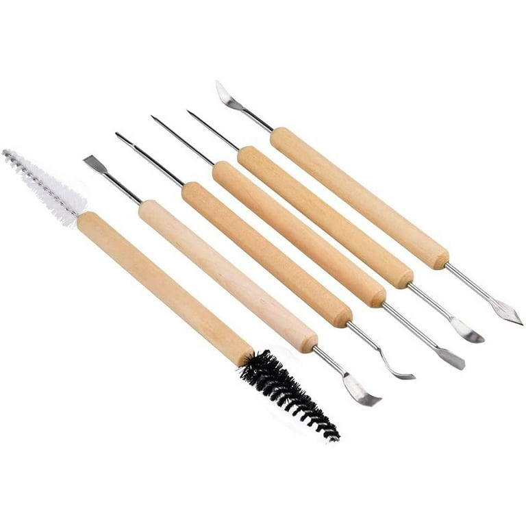 EuTengHao 61Pcs Ceramic Clay Tools Kit Pottery Tools Clay Sculpting Shapers  Carving Tool Set Contains Most Essential Wooden Clay Tools for Potters  Beginners