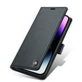 thumbnail image 5 of Allytechgroup Flip Wallet Case for iPhone 16, with Credit Card Slots, Magnetic Clasp, Slim Thin RFID Blocking Premium PU Leather Shockproof Kickstand Cover Case for Women Men, Black, 5 of 7