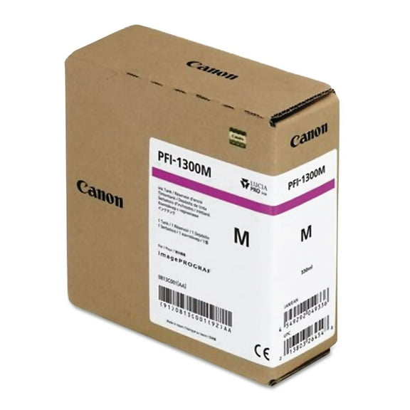 Canon PFI-1300 330ml Magenta Pigment Ink Tank for Select imagePROGRAF PRO Series Large-Format Inkjet Printers