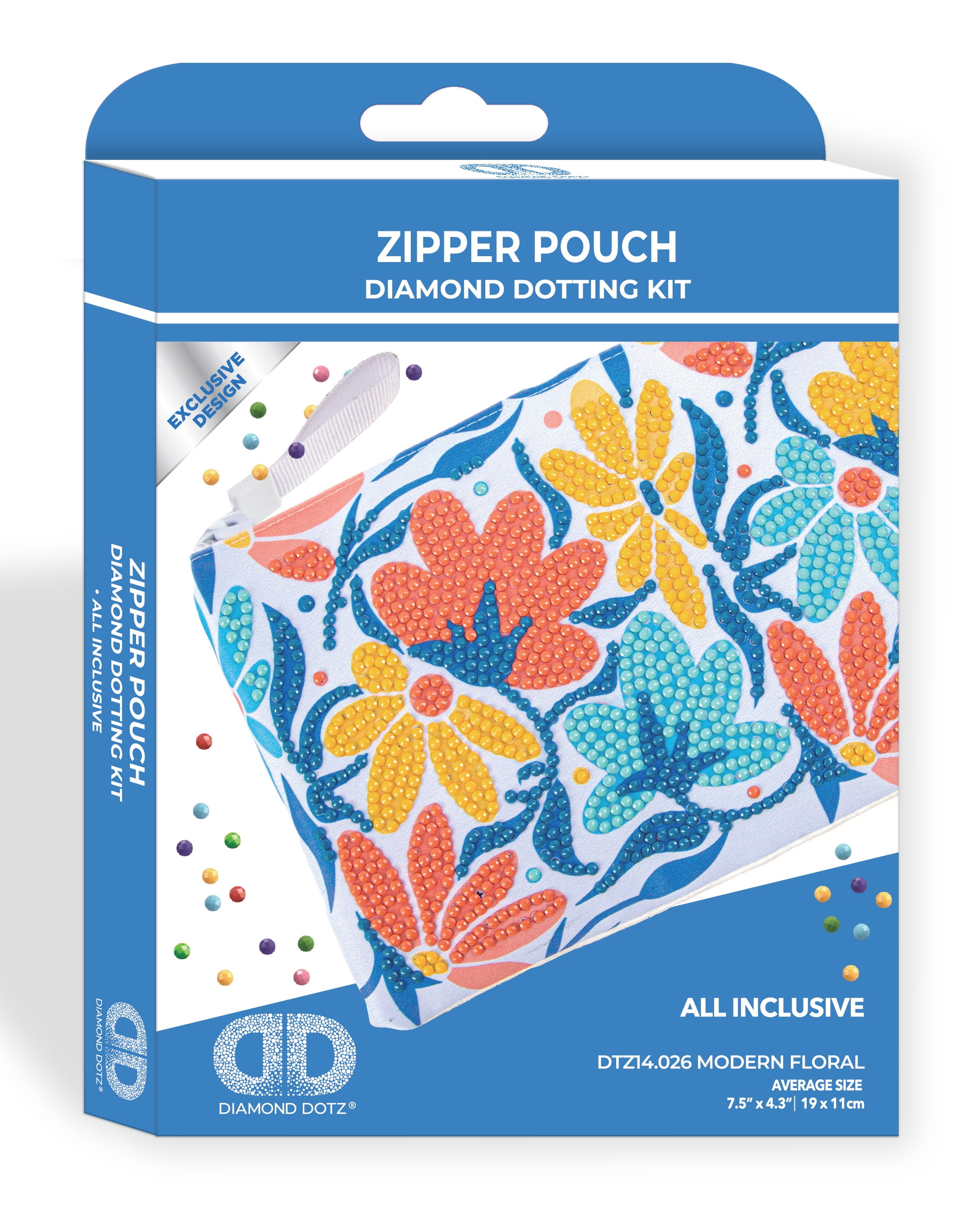 DIAMOND DOTZ® Modern Floral Zipper Pouch Diamond Painting Kit