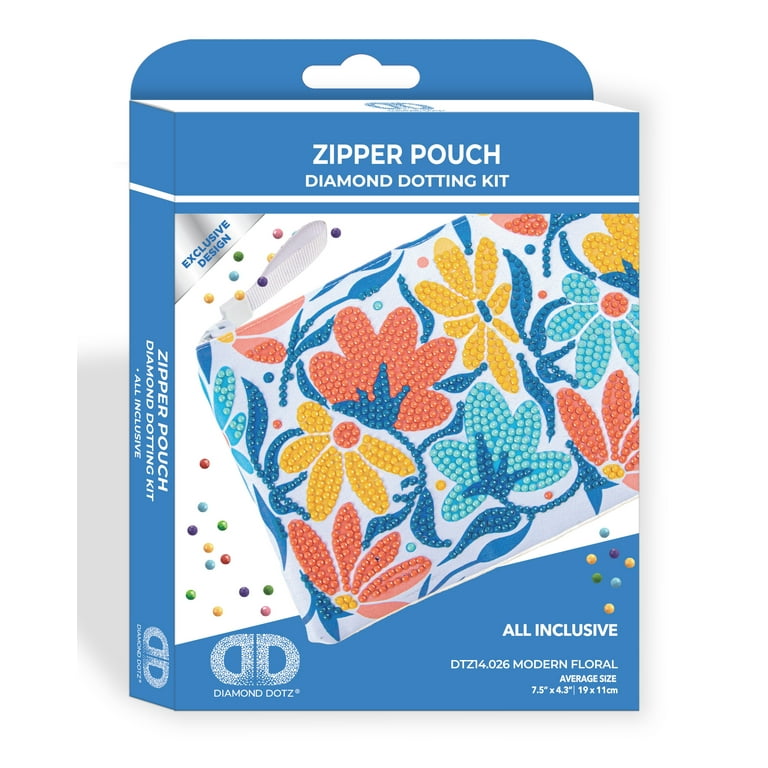 DIAMOND DOTZ® Modern Floral Zipper Pouch Diamond Painting Kit