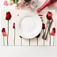 thumbnail image 4 of FYTPOV Romantic Rectangle Placemats, Roses Hearts Placemats for Kitchen and Dining, Valentines Day Decorations, Christmas Placemats for Party Home Decor, Table Decor, 18x13 inch, 4 of 6