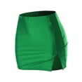thumbnail image 1 of Made by Olivia Women's Satin Silky Elastic Waist Split Slit Hem Bodycon Mini Skirt, 1 of 7