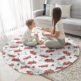 thumbnail image 3 of Red Christmas Truck Pattern Round Blanket,Comfortable Soft Flannel Throw Blanket,All Season,Warm Lightweight Blankets for Sofa Bed Couch Living Room Chair 47"x47", 3 of 5