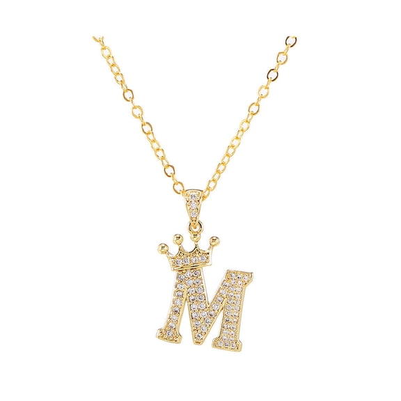 DESIGNICE 2026 New Initial Necklaces for Women,Personalized Gold Initial Necklace for Women,Sparkling Dainty Necklace Featuring Zirconia,Elegant Initial Necklace for Many Style,M