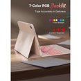 thumbnail image 3 of Detachable Backlit Keyboard Case for iPad 10th/11th Gen A16, Trackpad & Pencil Holder,Pink, 3 of 5