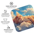 thumbnail image 3 of Rateoe Cloud Sleeping Cat Drawing Drink Coasters Set of 4 Leather Coasters Spill Protection for Table Desk,Durable and Non Slip Leather Coaster ,4 Inches Drink Mats-Square, 3 of 6