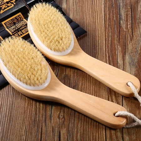 Body Natural Bristle Dry Skin Exfoliation Brush Massager Bath Shower-Scrubber WA