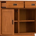 thumbnail image 3 of Simpli Home Draper 36 inch Wide Solid Wood Mid Century Modern Entryway Storage Cabinet in Teak Brown, 3 of 13