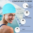 thumbnail image 3 of Swim Caps for Women Swimming for Long Hair, Swim Cap Pleated Elastic Comfort Bathing Cap, Swim Hats Keep Hairstyle Unchanged, 3 of 7